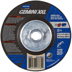 4-1/2″ × 1/4″ × 5/8″-11 Gemini Depressed Center Wheel Type 27 Aluminum Oxide - Industrial Tool & Supply