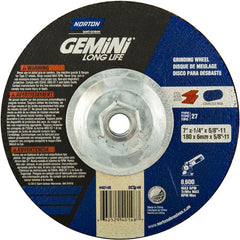 7 × 1/4 × 5/8 - 11″ Gemini Long Life Grinding Wheel A 24 S Type 27 - Industrial Tool & Supply