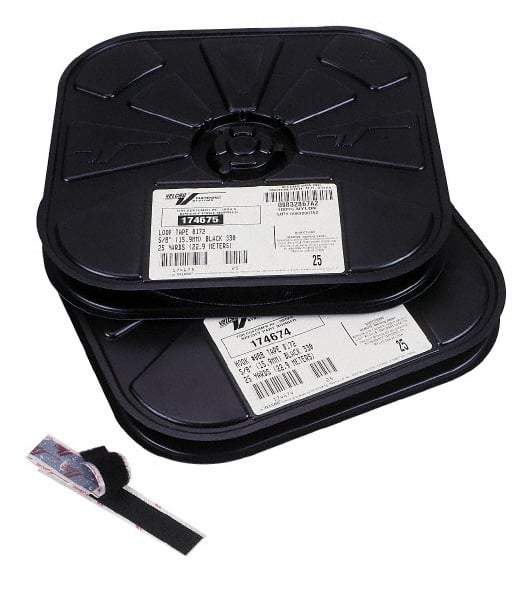 VELCRO Brand - 5/8" Wide x 5 Yd Long Sew On Hook & Loop Roll - Continuous Roll, Black - Industrial Tool & Supply