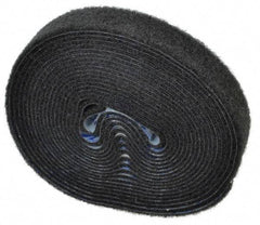 VELCRO Brand - 1" Wide x 5 Yd Long Adhesive Backed Loop Roll - Continuous Roll, Black - Industrial Tool & Supply