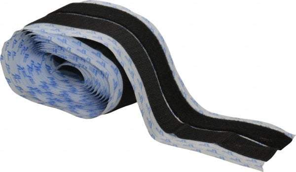 VELCRO Brand - 1-1/2" Wide x 5 Yd Long Adhesive Backed Hook & Loop Roll - Continuous Roll, Black - Industrial Tool & Supply