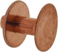 Made in USA - #12 Wire Body Diam, Flat Copper Belt Rivet with Washer - 3/8" Length Under Head, 3/8" Head Diam - Industrial Tool & Supply