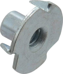 Value Collection - #8-32 Zinc-Plated Steel Standard Tee Nut - 1/4" Barrel Length, 5/8" Flange Diam, 3 Prongs - Industrial Tool & Supply