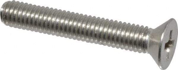 Value Collection - #10-32 UNF, 1-1/4" OAL Phillips Drive Machine Screw - Flat Head, Grade 18-8 Stainless Steel, Uncoated, Without Washer - Industrial Tool & Supply