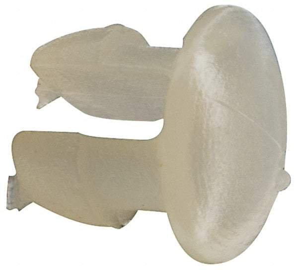 Made in USA - 0.12" Hole Diam, 0.19" OAL, Split Shank, Nylon Panel Rivet - 0.135" Length Under Head, 0.075" Material Thickness, 3/16" Head Diam - Industrial Tool & Supply