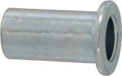 Value Collection - 1/4-20, 0.02 to 0.08" Grip, Steel Standard Rivet Nut - Drill Size Letter R, Flat Head - Industrial Tool & Supply