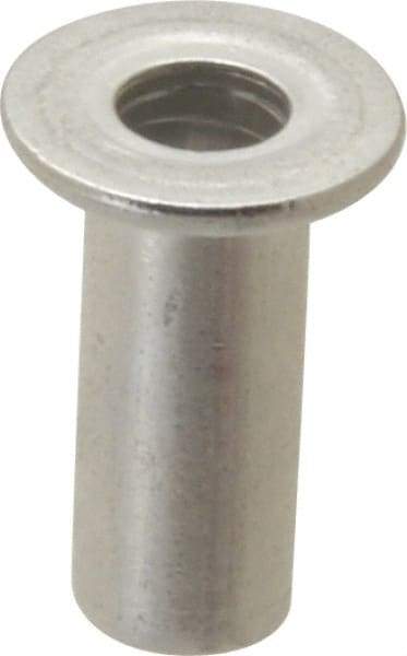 Value Collection - #6-32, 0.01 to 0.08" Grip, #12, Aluminum Standard Rivet Nut - Flat Head - Industrial Tool & Supply