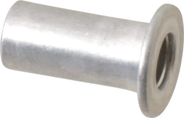 Value Collection - #10-24, 0.01 to 0.08" Grip, Aluminum Standard Rivet Nut - Drill Size Letter F, Flat Head - Industrial Tool & Supply
