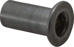 Value Collection - #10-32, 0.01 to 0.08" Grip, Aluminum Standard Rivet Nut - Drill Size Letter F, Flat Head - Industrial Tool & Supply