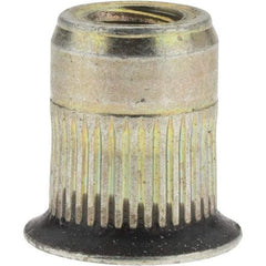 Value Collection - 5/16-18, 0.53 Insert Diam, 0.69" OAL, Sealed Head Open End Threaded Insert - 0.5312" Hole Diam, 0.685" Head Diam, 1008/1010 Steel, Clear Protective Coating & Zinc Yellow Dichromate Finish - Industrial Tool & Supply