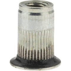 Value Collection - #10-24, 0.296 Insert Diam, 0.475" OAL, Sealed Head Open End Threaded Insert - 0.2969" Hole Diam, 0.415" Head Diam, 1008/1010 Steel, Clear Protective Coating & Zinc Yellow Dichromate Finish - Industrial Tool & Supply