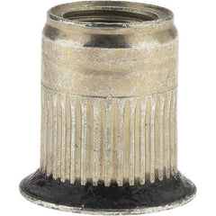 Value Collection - 3/8-24, 0.53 Insert Diam, 0.69" OAL, Sealed Head Open End Threaded Insert - 0.5312" Hole Diam, 0.685" Head Diam, 1008/1010 Steel, Clear Protective Coating & Zinc Yellow Dichromate Finish - Industrial Tool & Supply