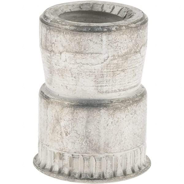 Value Collection - #8-32 UNC, Cadmium-Plated, Steel Knurled Rivet Nut Inserts - 0.03" to 0.09" Grip, 1/4" Drill Size, 0.269" Body Diam - Industrial Tool & Supply