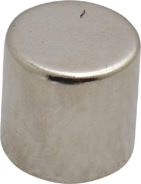 Mag-Mate - 1/2" Diam x 1/2" High Neodymium Rare Earth Magnet - 11.2 Lb Max Capacity, 200°F Max, Nickel Plated - Industrial Tool & Supply