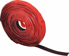 VELCRO Brand - 75 Piece 1" Wide x 12" Piece Length, Self Fastening Tie/Strap Hook & Loop Strap - Perforated/Pieces Roll, Red, Printable Surface - Industrial Tool & Supply