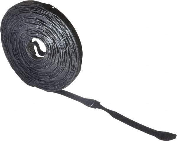 VELCRO Brand - 180 Piece 3/4" Wide x 5" Piece Length, Self Fastening Tie/Strap Hook & Loop Strap - Perforated/Pieces Roll, Black, Printable Surface - Industrial Tool & Supply