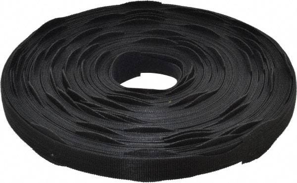 VELCRO Brand - 75 Piece 3/4" Wide x 12" Piece Length, Self Fastening Tie/Strap Hook & Loop Strap - Perforated/Pieces Roll, Black, Printable Surface - Industrial Tool & Supply