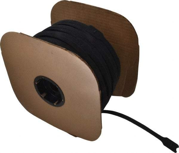 VELCRO Brand - 450 Piece 1" Wide x 12" Piece Length, Self Fastening Tie/Strap Hook & Loop Strap - Perforated/Pieces Roll, Black - Industrial Tool & Supply