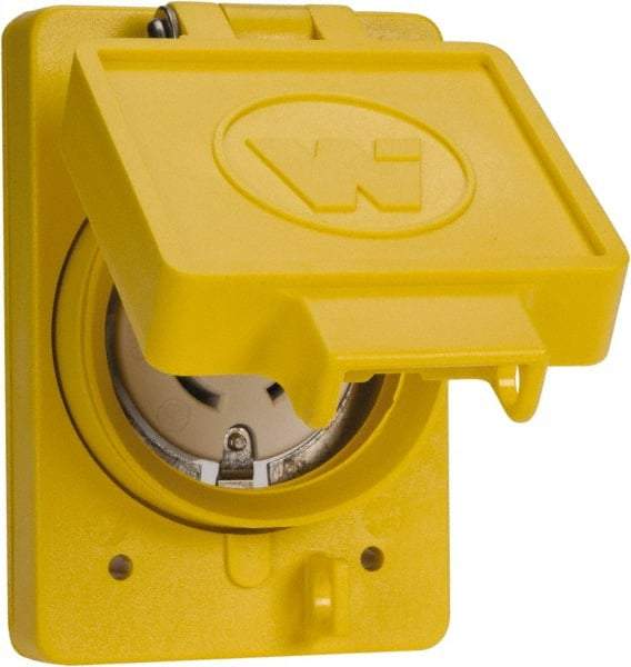 Value Collection - 125/250 VAC, 30 Amp, L14-30R NEMA, Ungrounded Receptacle - 3 Poles, 4 Wire, Female End, Yellow - Industrial Tool & Supply