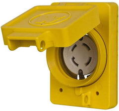 Value Collection - 250 VAC, 30 Amp, L15-30R NEMA, Self Grounding Receptacle - 3 Poles, 3 Wire, Female End, Yellow - Industrial Tool & Supply