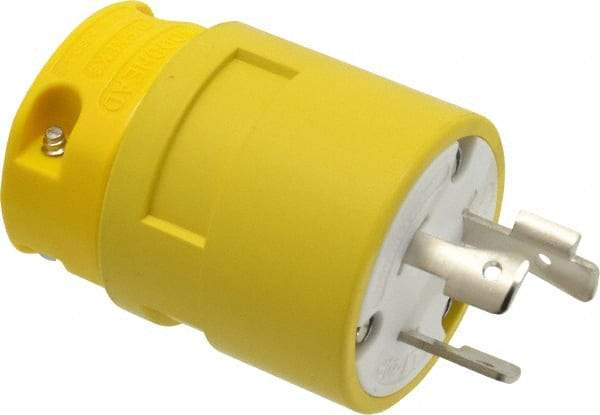 Value Collection - 277 VAC, 20 Amp, L7-20 NEMA, Straight, Ungrounded, Industrial Grade Plug - 2 Pole, 3 Wire, 1 Phase, Rubber, Yellow - Industrial Tool & Supply