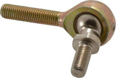 Alinabal - 1/4" ID, 3/4" Max OD, 1,650 Lb Max Static Cap, Spherical Rod End - 1/4-28 LH, 1" Shank Diam, 1" Shank Length, Steel with Molded Nyloy Raceway - Industrial Tool & Supply