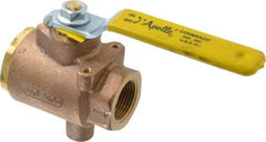 Apollo - 1" Pipe, Full Port, Bronze Standard Ball Valve - 2 Piece, Inline - One Way Flow, FNPT x FNPT Ends, Lever Handle, 125 WOG - Industrial Tool & Supply