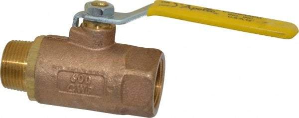 Apollo - 1" Pipe, Standard Port, Bronze Standard Ball Valve - 2 Piece, Inline - One Way Flow, MNPT x FNPT Ends, Lever Handle, 600 WOG, 150 WSP - Industrial Tool & Supply