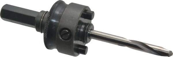 Starrett - 1-1/4 to 8-9/32" Tool Diam Compatibility, Straight Shank, Carbide-Tipped Integral Pilot Drill, Hole Cutting Tool Arbor - 1/2" Min Chuck, Hex Shank Cross Section, Threaded Shank Attachment, For SH, DH, CT & D Hole Saws - Industrial Tool & Supply