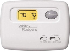 White-Rodgers - 45 to 90°F, 1 Heat, 1 Cool, Digital Nonprogrammable Thermostat - 20 to 30 Volts, Horizontal Mount, Manual Switch - Industrial Tool & Supply