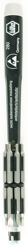 16 Piece - System 4 ESD Safe Micro Bit Set Slotted; Phillips and Hex Inch Bits - #75094 - Includes: ESD Safe Handle; Extension and Bit Holder - Industrial Tool & Supply
