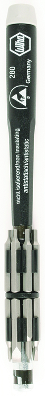 16 Piece - System 4 ESD Safe Micro Bit Set Slotted; Phillips and Hex MM Bits - #75095 - Includes: ESD Safe Handle; Extension and Bit Holder - Industrial Tool & Supply