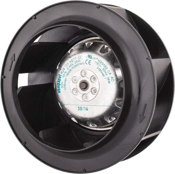 EBM Papst - Direct Drive, 170 CFM, Blower - 115 Volts, 3,150 RPM - Industrial Tool & Supply