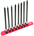 8 Piece - 3/32 - 1/4" - 1/4" Drive - 6" OAL - Hex Bit Socket Set - Industrial Tool & Supply