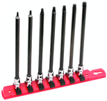 7 Piece - T10; T15; T20; T25; T27; T30; T40 - 6" OAL - 1/4" Drive Torx Bit Socket Set - Industrial Tool & Supply