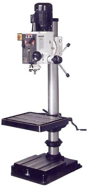 Jet - 20" Swing, Geared Head Drill Press - 12 Speed, 2 hp, Three Phase - Industrial Tool & Supply