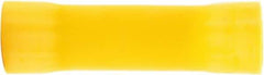 3M - 12 to 10 AWG Compatible, Vinyl Fully Insulated, Crimp-On Butt Splice Terminal - 2 Wire Entries, 1.08" OAL, Yellow - Industrial Tool & Supply
