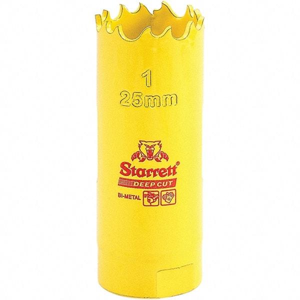 Starrett - 1" Diam, 2" Cutting Depth, Hole Saw - High Speed Steel Saw, Toothed Edge - Industrial Tool & Supply