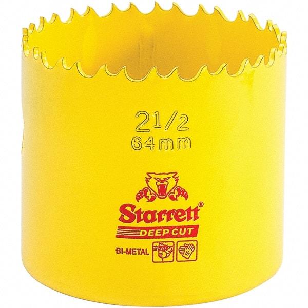 Starrett - 2-1/2" Diam, 2" Cutting Depth, Hole Saw - High Speed Steel Saw, Toothed Edge - Industrial Tool & Supply