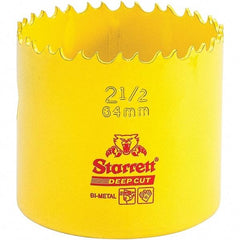 Starrett - 2-1/2" Diam, 2" Cutting Depth, Hole Saw - High Speed Steel Saw, Toothed Edge - Industrial Tool & Supply