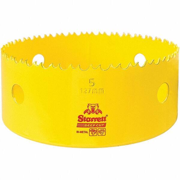 Starrett - 5" Diam, 2" Cutting Depth, Hole Saw - High Speed Steel Saw, Toothed Edge - Industrial Tool & Supply