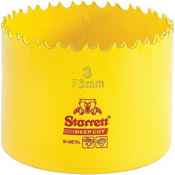 Starrett - 3" Diam, 2" Cutting Depth, Hole Saw - High Speed Steel Saw, Toothed Edge - Industrial Tool & Supply