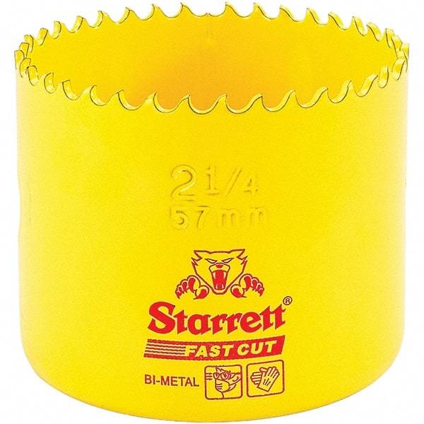 Starrett - 2-1/4" Diam, 1-5/8" Cutting Depth, Hole Saw - High Speed Steel Saw, Toothed Edge - Industrial Tool & Supply