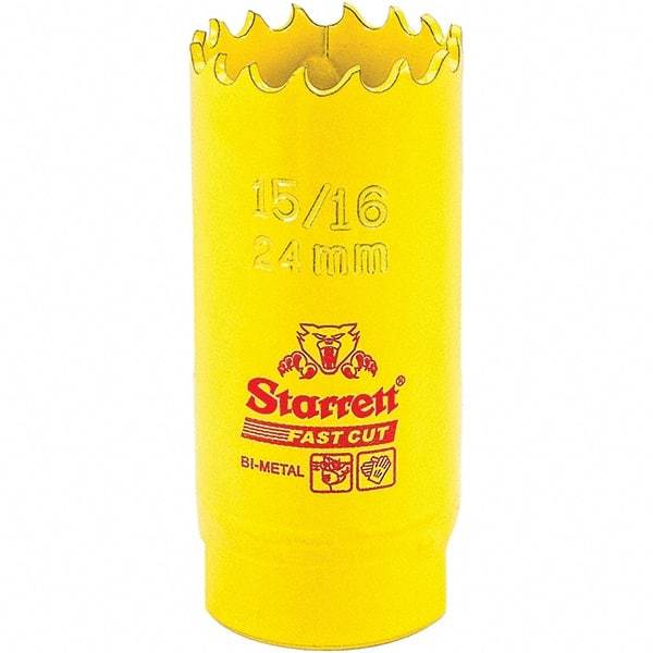 Starrett - 15/16" Diam, 1-5/8" Cutting Depth, Hole Saw - High Speed Steel Saw, Toothed Edge - Industrial Tool & Supply