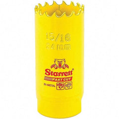 Starrett - 15/16" Diam, 1-5/8" Cutting Depth, Hole Saw - High Speed Steel Saw, Toothed Edge - Industrial Tool & Supply