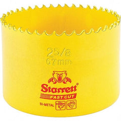 Starrett - 2-5/8" Diam, 1-5/8" Cutting Depth, Hole Saw - High Speed Steel Saw, Toothed Edge - Industrial Tool & Supply