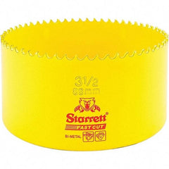 Starrett - 3-1/2" Diam, 1-5/8" Cutting Depth, Hole Saw - High Speed Steel Saw, Toothed Edge - Industrial Tool & Supply