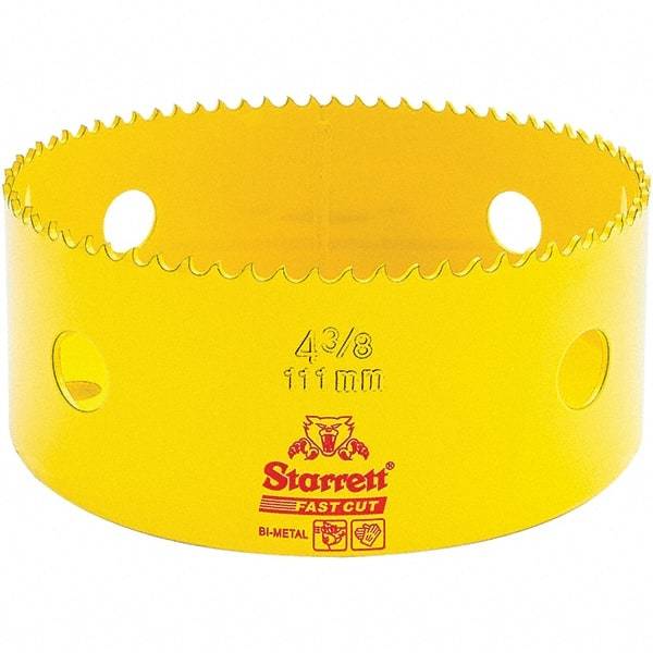 Starrett - 4-3/8" Diam, 1-5/8" Cutting Depth, Hole Saw - High Speed Steel Saw, Toothed Edge - Industrial Tool & Supply