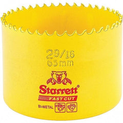 Starrett - 2-9/16" Diam, 1-5/8" Cutting Depth, Hole Saw - High Speed Steel Saw, Toothed Edge - Industrial Tool & Supply