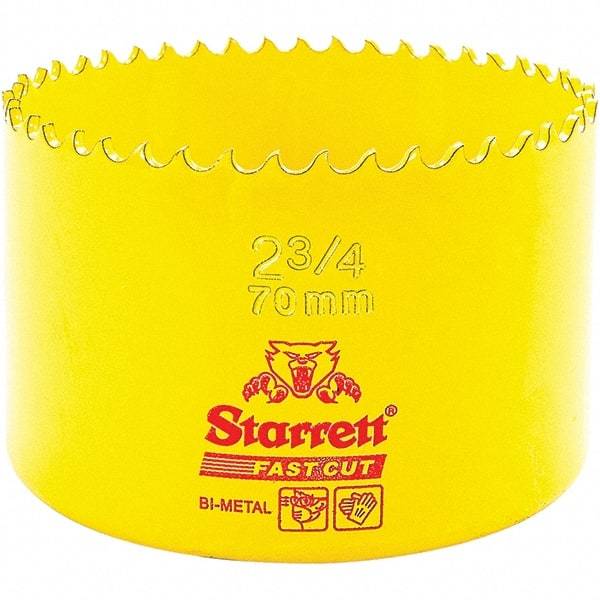 Starrett - 2-3/4" Diam, 1-5/8" Cutting Depth, Hole Saw - High Speed Steel Saw, Toothed Edge - Industrial Tool & Supply